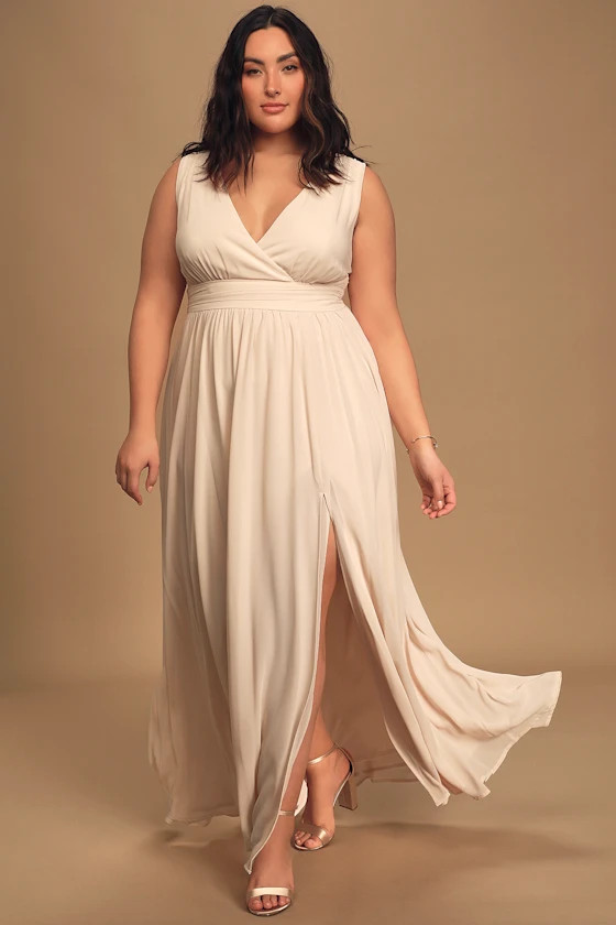 Thoughts of Hue Gardenia Surplice Maxi Dress | Lulus (US)