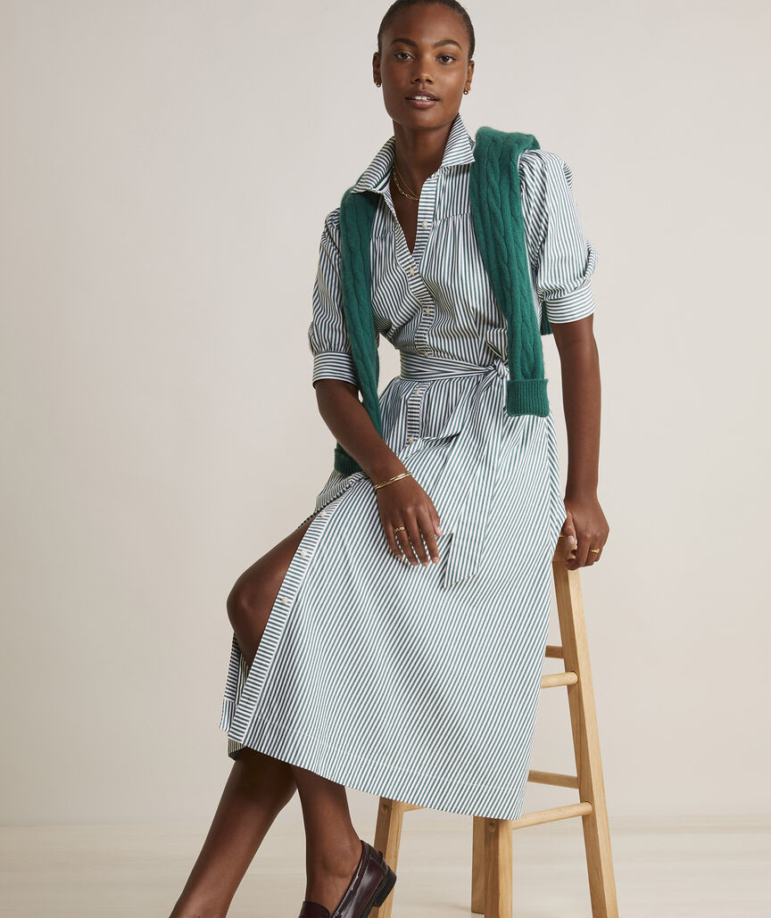 Puff Sleeve Midi Shirtdress | vineyard vines