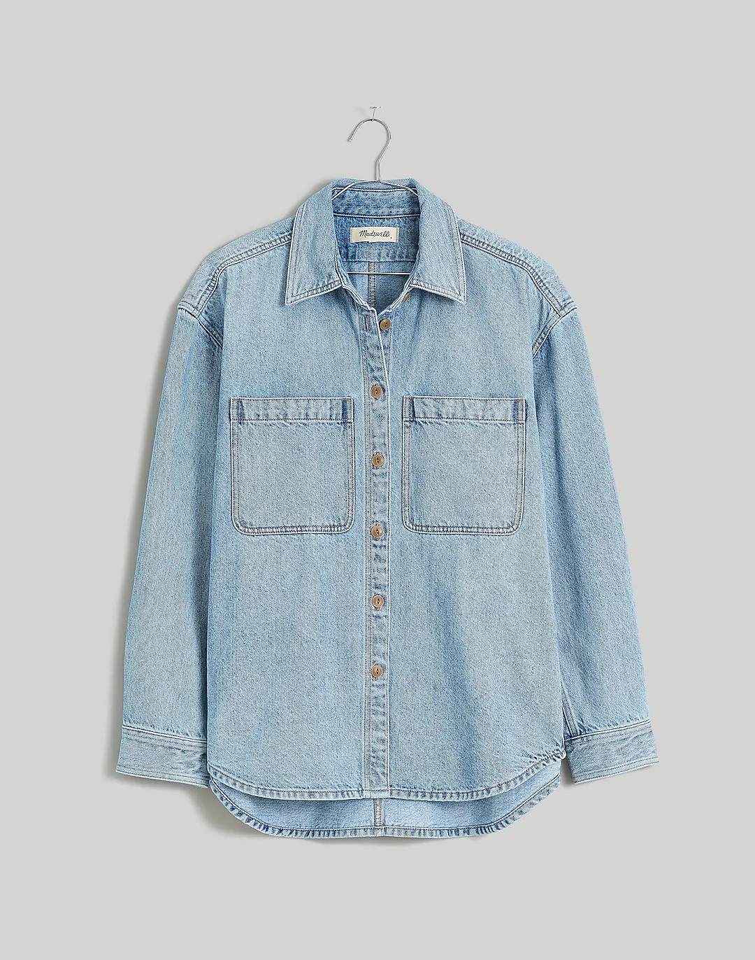 Denim Oversized Button-Up Shirt in Derussey Wash | Madewell