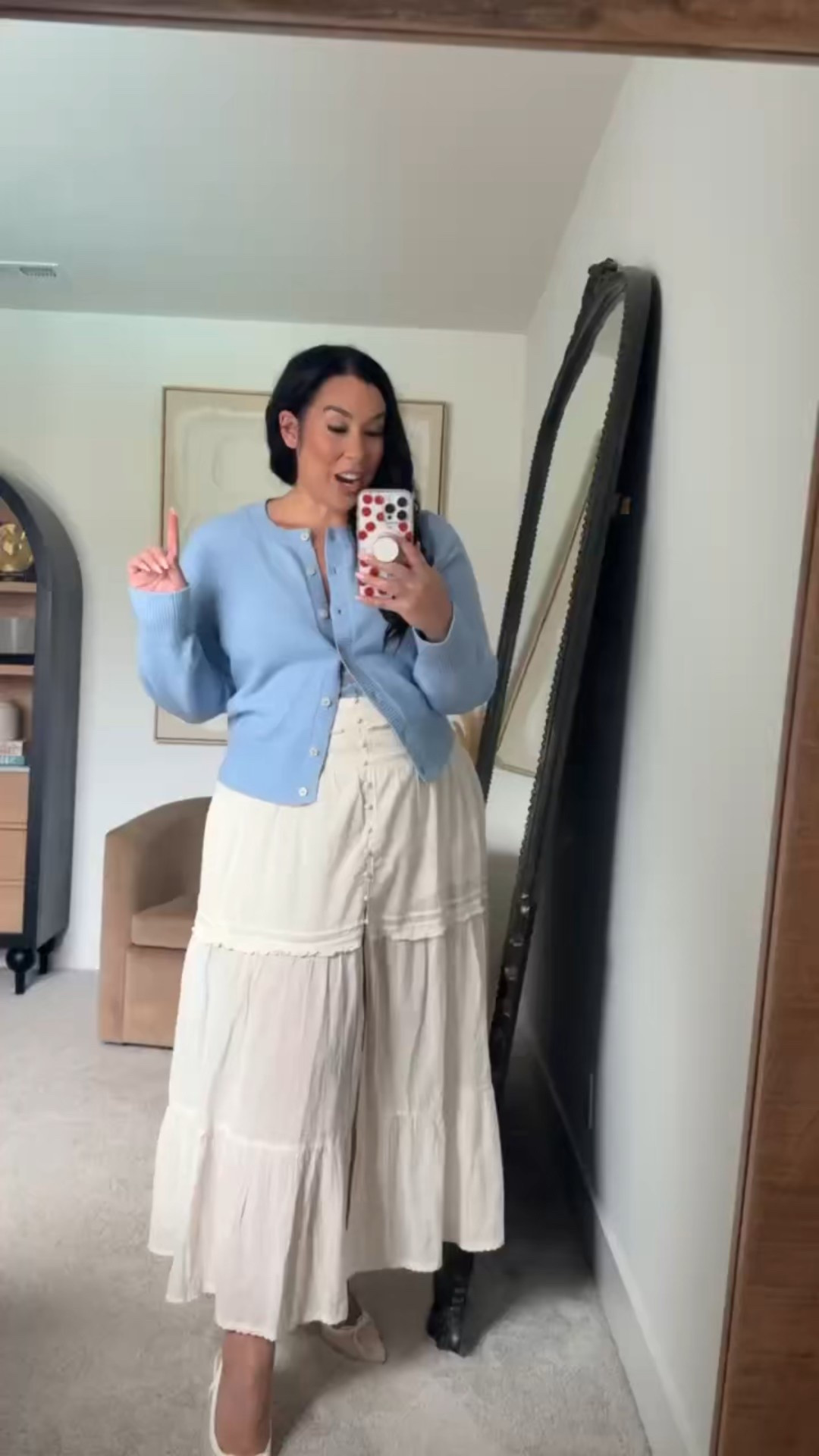 Casual fall transition outfit! I am wearing a XL in the cardigan and skirt! 

women’s fashion, fall fashion, fall outfit inspo, trendy fashion, fall sweater, maxi skirt, white maxi skirt 

#LTKSeasonal #LTKMidsize #LTKStyleTip