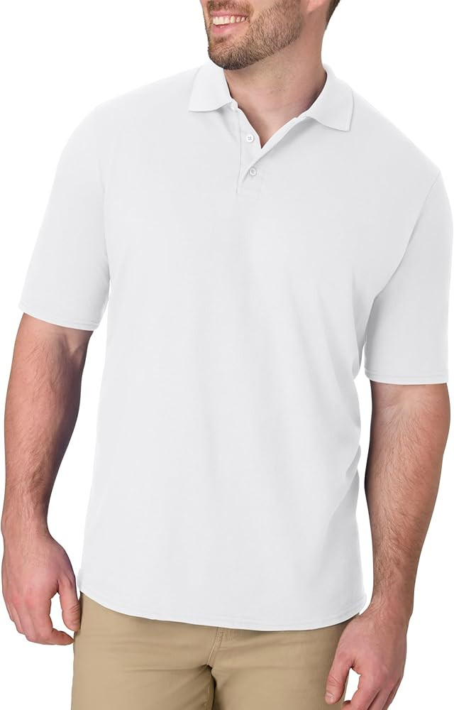 Hanes Men’s X-Temp Short Sleeve Polo Shirt, Midweight Men's Shirt | Amazon (US)