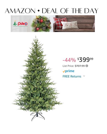 Amazon Deal of the Day, Puleo International 7.5 Foot Pre-Lit Alberta Spruce Artificial Christmas Tree 

#LTKsalealert #LTKHoliday #LTKhome