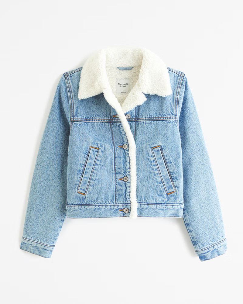 Winterized Denim Sherpa Jacket | Abercrombie & Fitch (US)