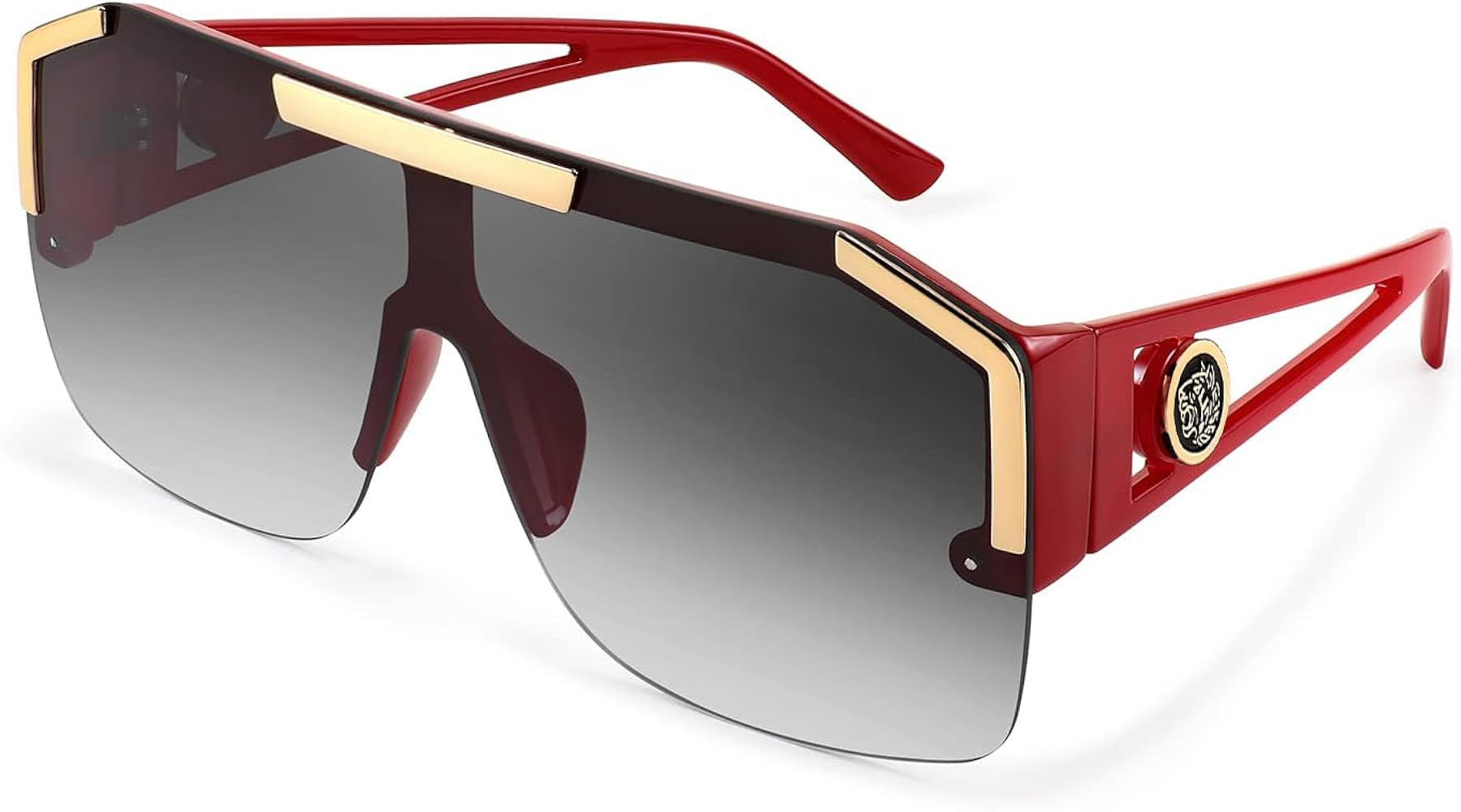 FEISEDY Women Men Sunglasse Square Flat Top Big Frame UV400 Sun Glasses Oversized B2765 | Amazon (US)