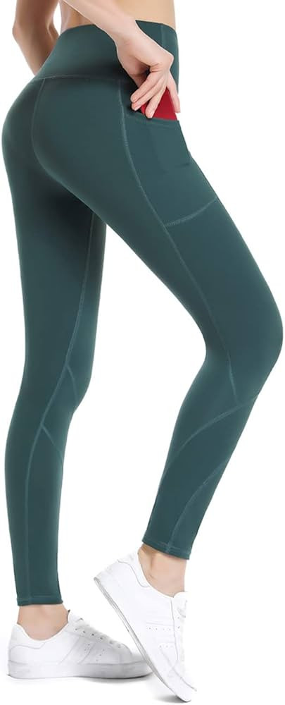 ALONG FIT High Waisted Leggings for Women with 3 Pockets, Tummy Control Yoga Pants for Workout Yoga Casual | Amazon (US)