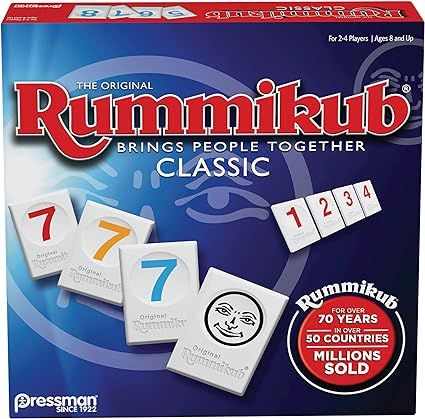 Rummikub by Pressman - Classic Edition - The Original Rummy Tile Game, Blue | Amazon (US)