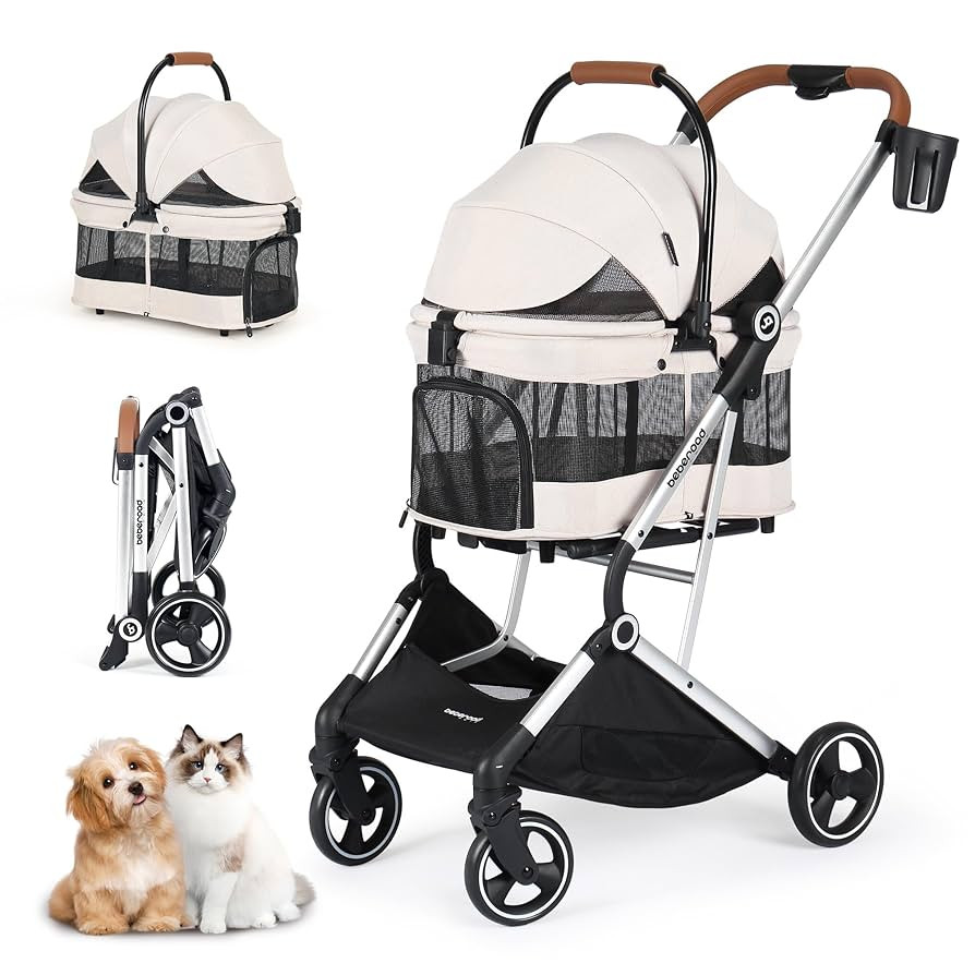 T3 Pro 3-in-1 Small Pet Stroller for Dog & Cats, 4 Wheels with Detachable Carrier with Pad, Canop... | Amazon (US)