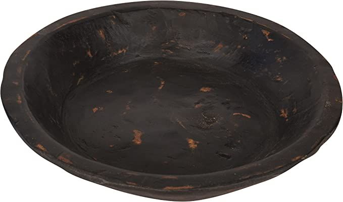 Round Rustic Wooden Dough Bowl-Batea-Black | Amazon (US)