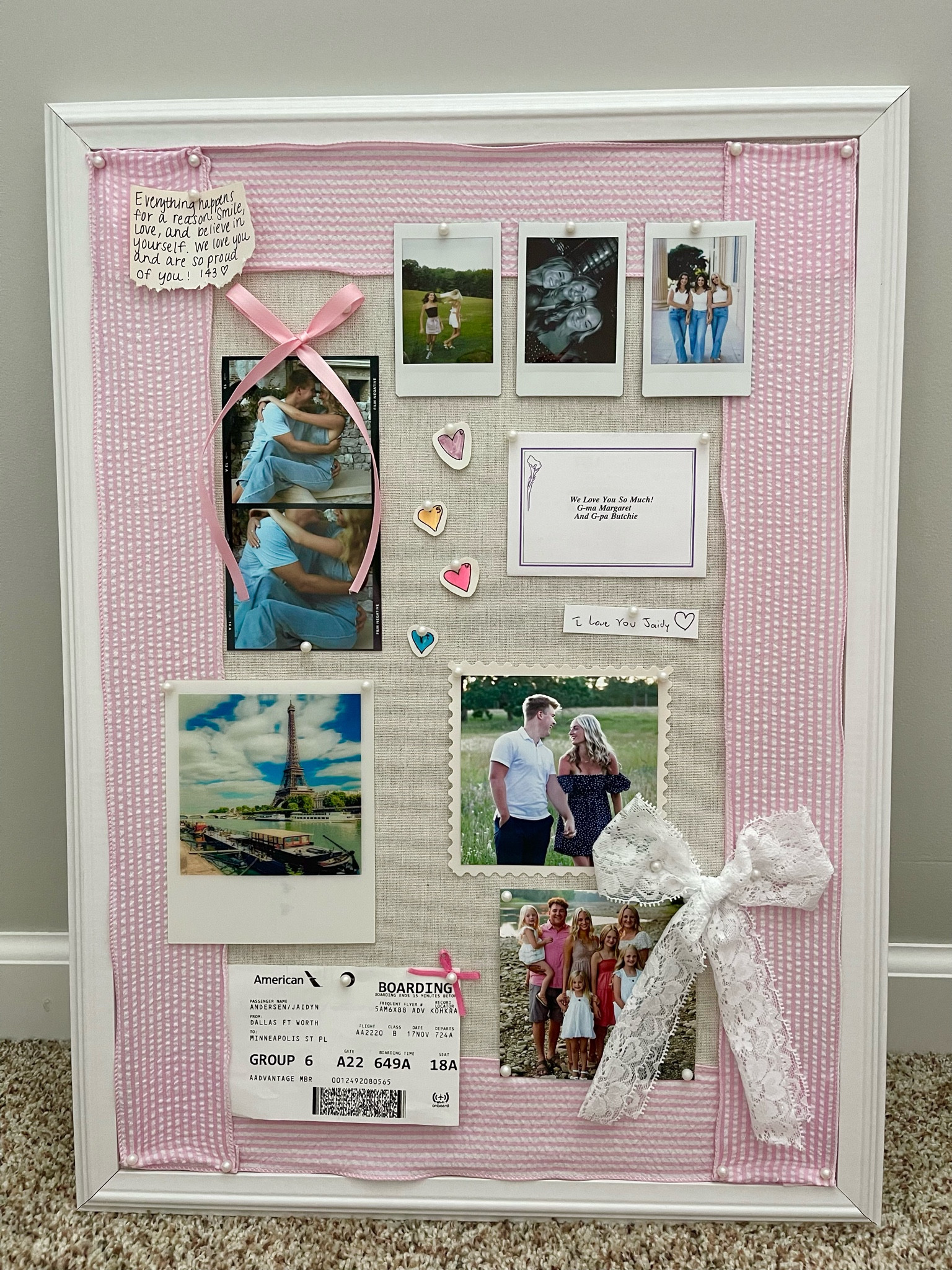 my diy personalized cork board for room decor! loooove how this came out and love that I can change it up depending on the season 🎀 tutorial on my tiktok!

#LTKStyleTip #LTKHome #LTKFindsUnder50