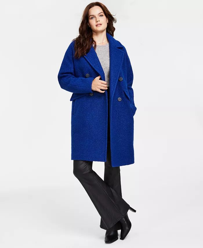 BCBGeneration Women's Double-Breasted Bouclé Walker Coat, Created for Macy's & Reviews - Coats &... | Macys (US)