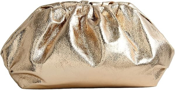 PHILOMENA Dressy Vegan Leather Clutch Purse for Women, Soft Pleated PU Evening Purse for Weddings... | Amazon (US)