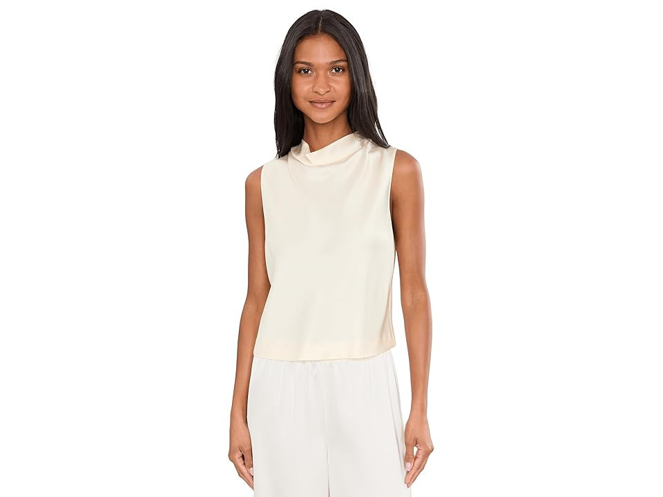 Vince Cropped Cowl Neck Top Women's Clothing Flax: XS | Zappos.com