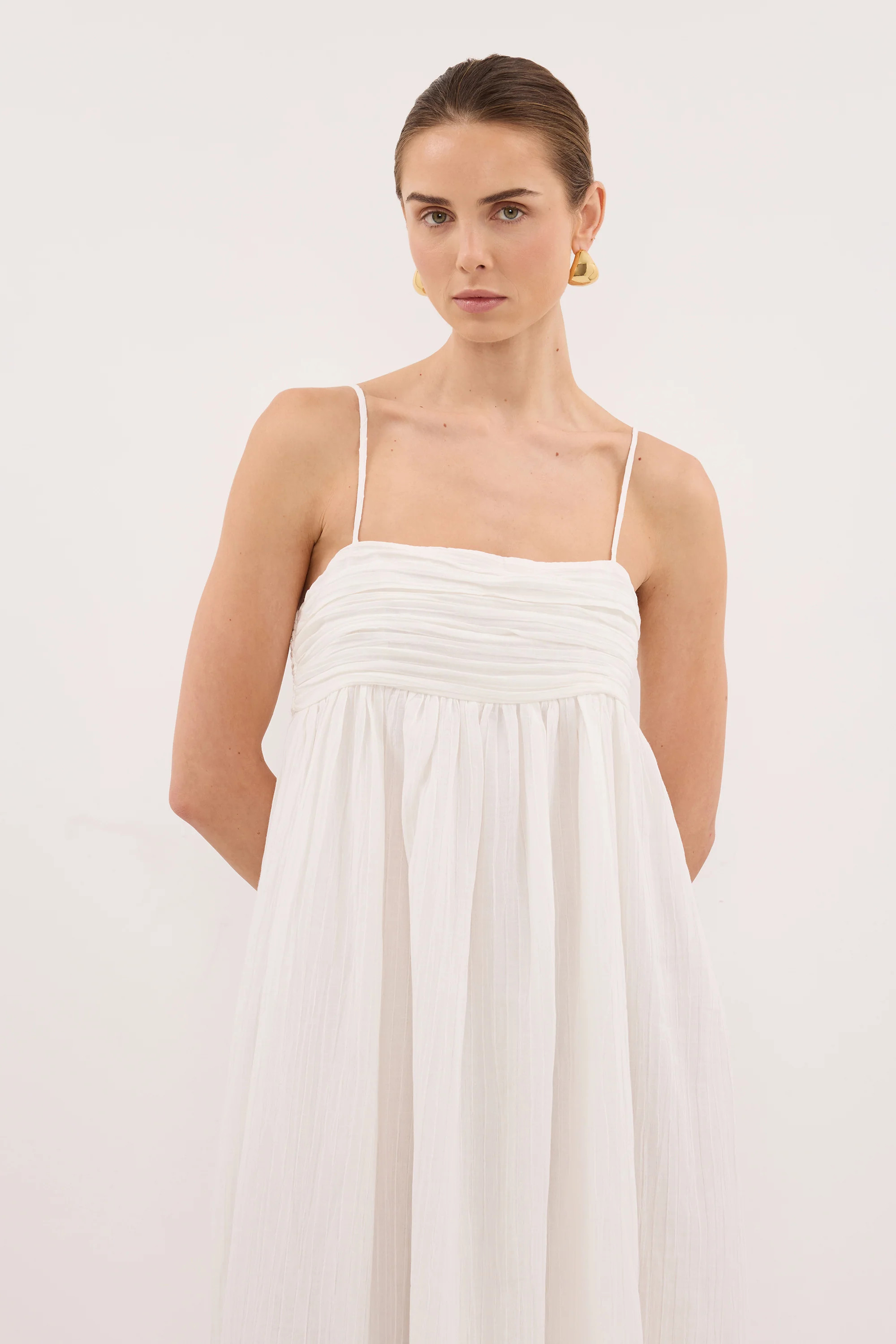CASEY IVORY CRINKLE RAMIE DRESS | DISSH