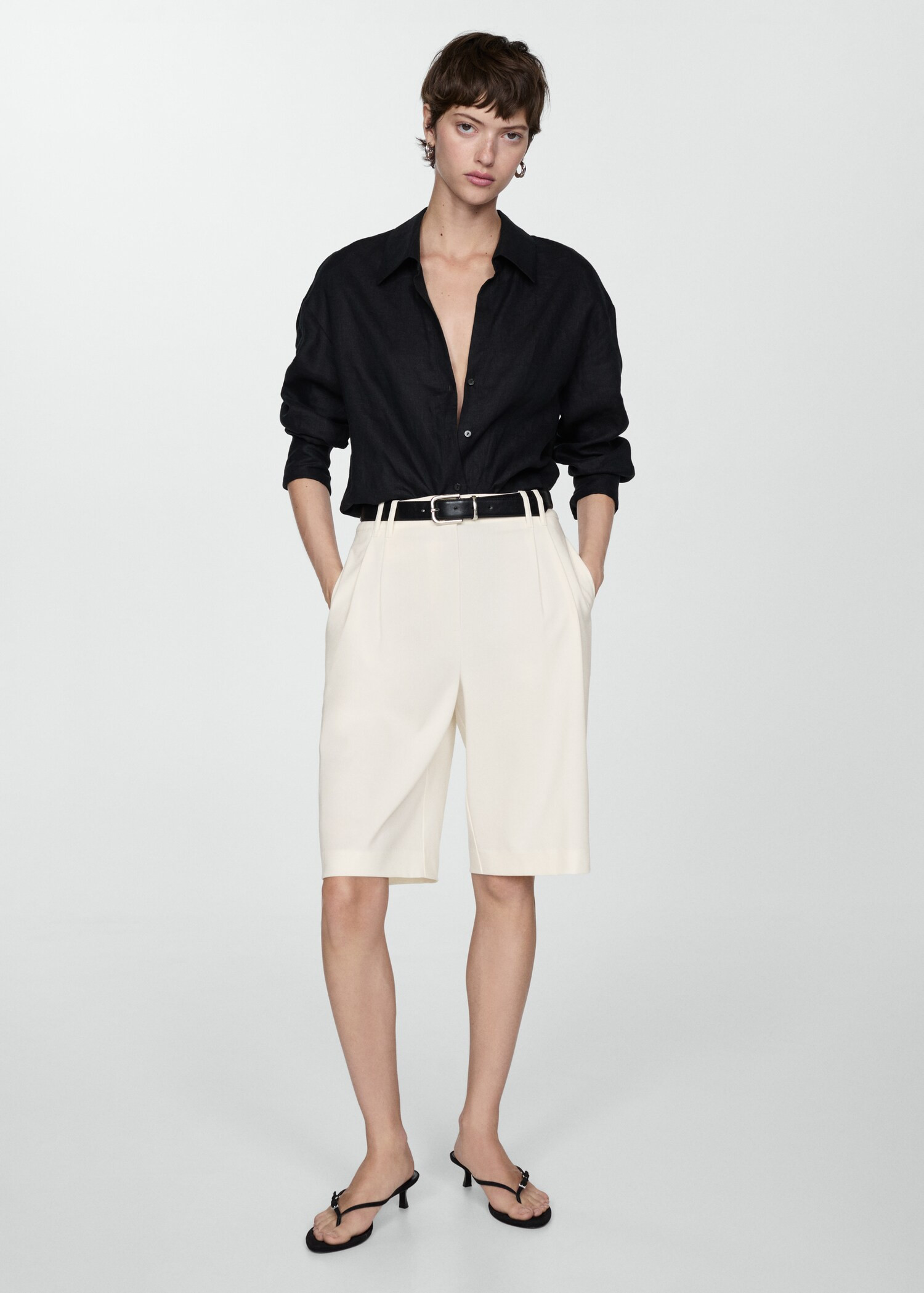 Straight-fit high-waist Bermuda shorts | MANGO (US)