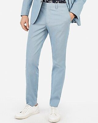 Big & Tall Extra Slim Light Blue Cotton Blend Stretch Suit Pants Blue Men's W40 L34 | Express