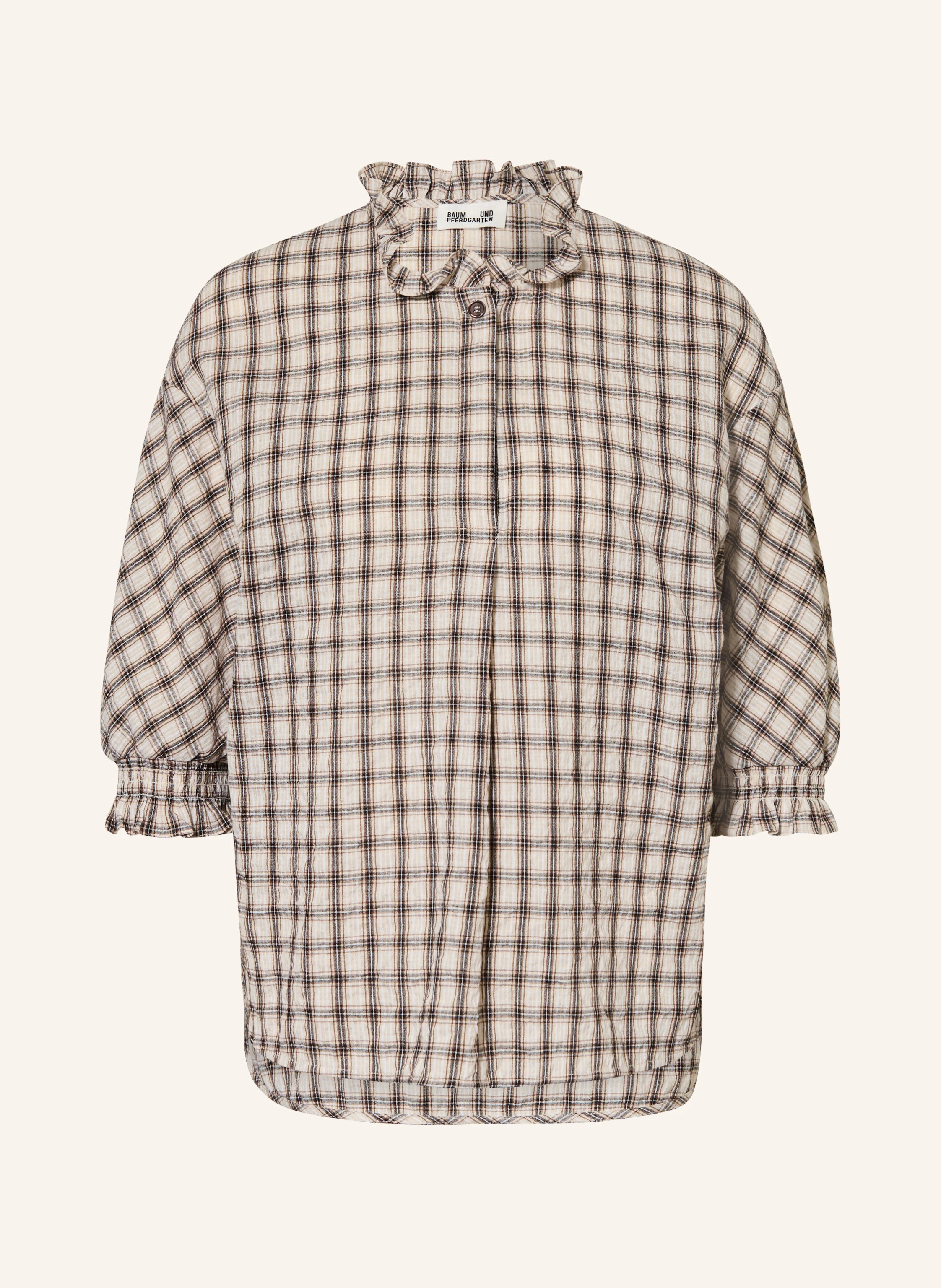 BAUM UND PFERDGARTEN Blusenshirt MARGIT aus Musselin mit 3/4-Arm in dunkelbraun / beige / schwarz | Breuninger (DACH)