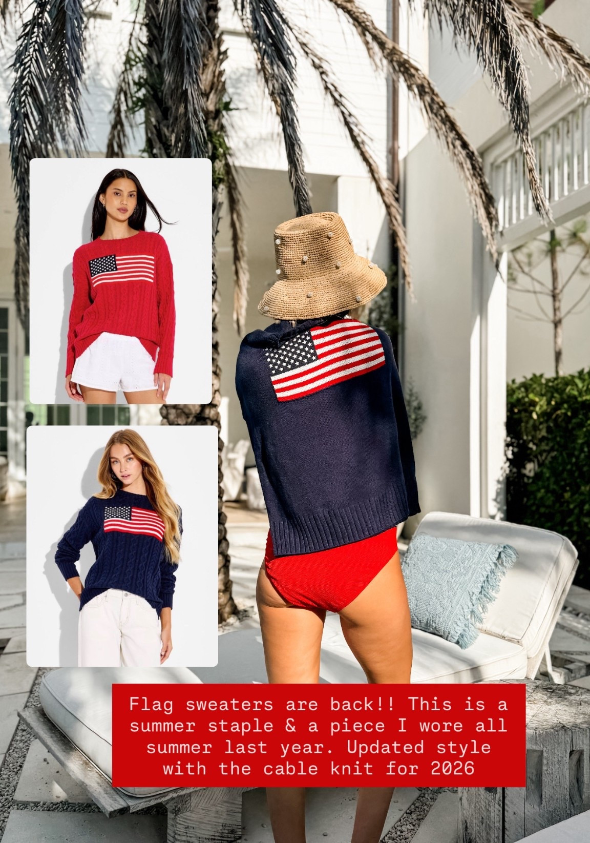 So excited the flag sweater is back 👏🏼 grab this before Memorial Day!

Loverly Grey, Target find, American flag sweater, Memorial Day looks, Fourth of July looks 

#LTKSeasonal #LTKootd