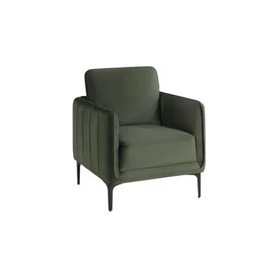 Beautiful Elegant 1Pc Accent Chair Dark Green Velvet Fabric Upholstered Plush Metal Legs Living Room Chair | Wayfair North America