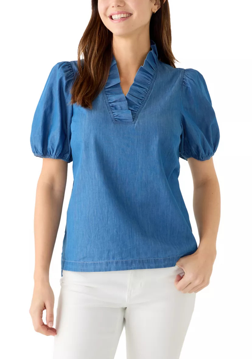Women's Ruffle Neck Blouse | Belk