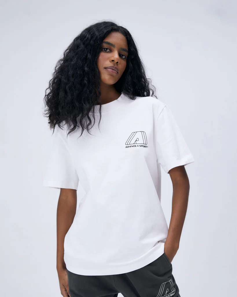 "A" Short Sleeve Oversized T-shirt - White | Adanola UK