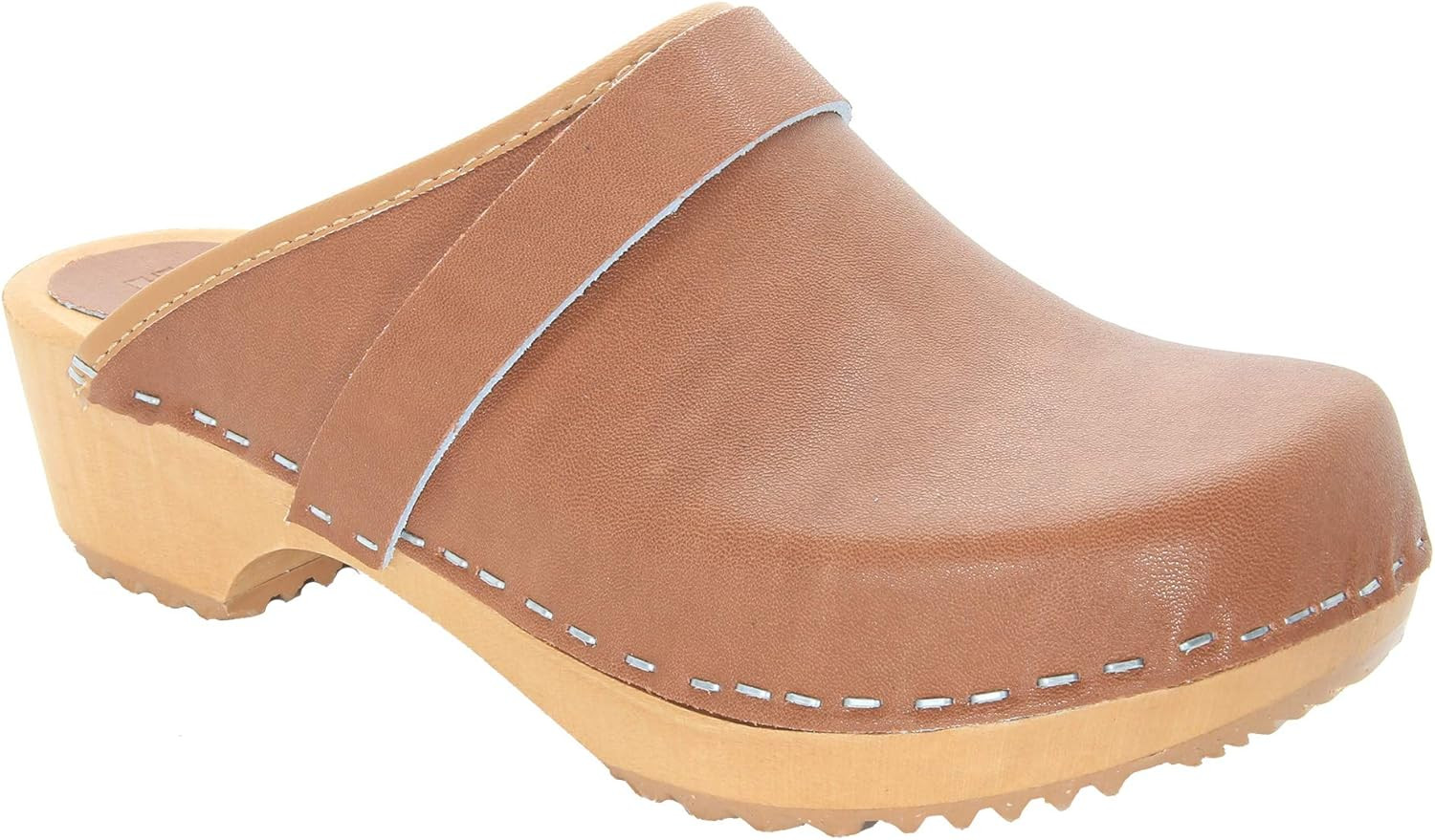 Bjork Maja Wood Open Back Leather Clogs | Amazon (US)