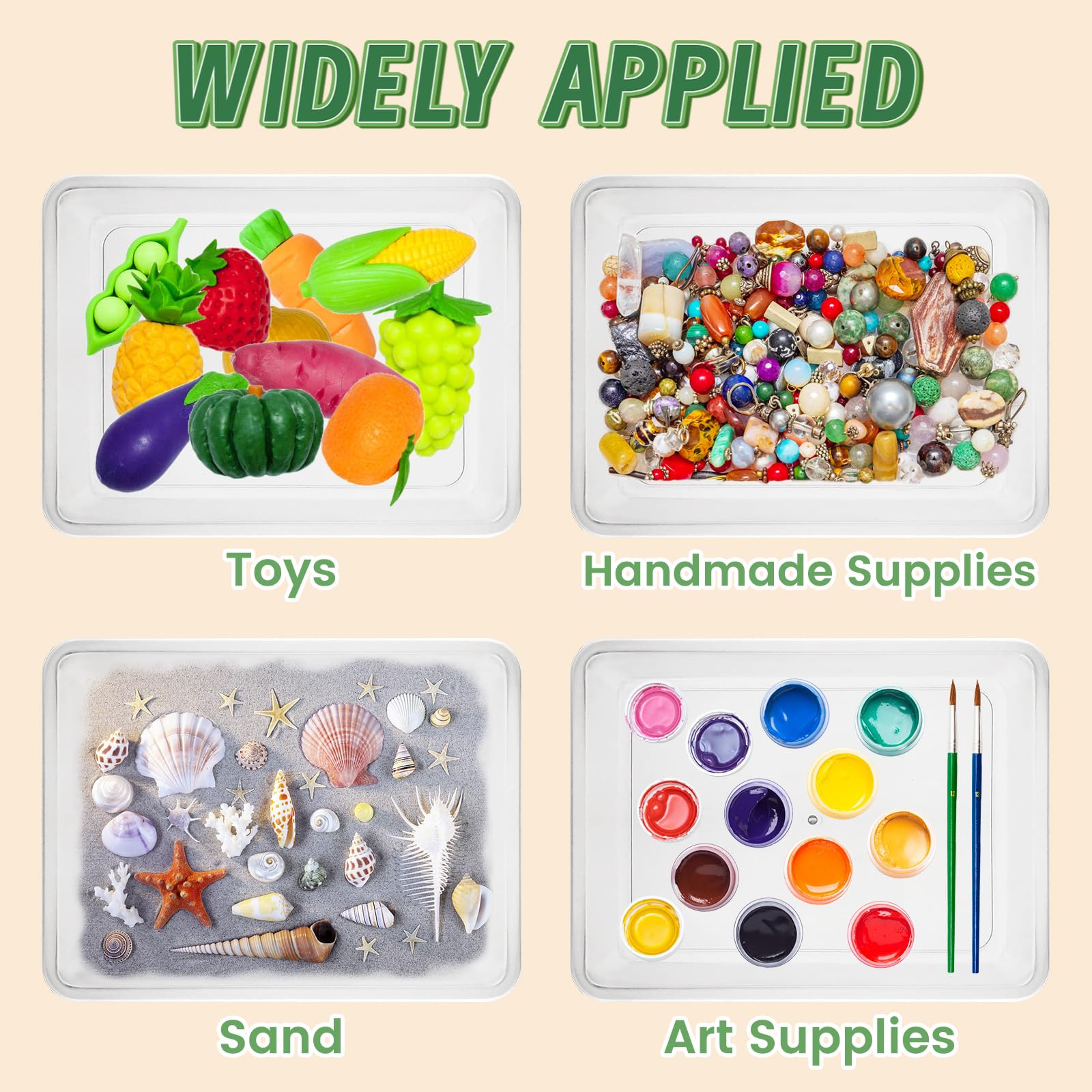 10 Pcs Activity Plastic Art Trays,Stackable Craft Tray,Flat Storage Tray,Serving Organizer Tray f... | Amazon (US)
