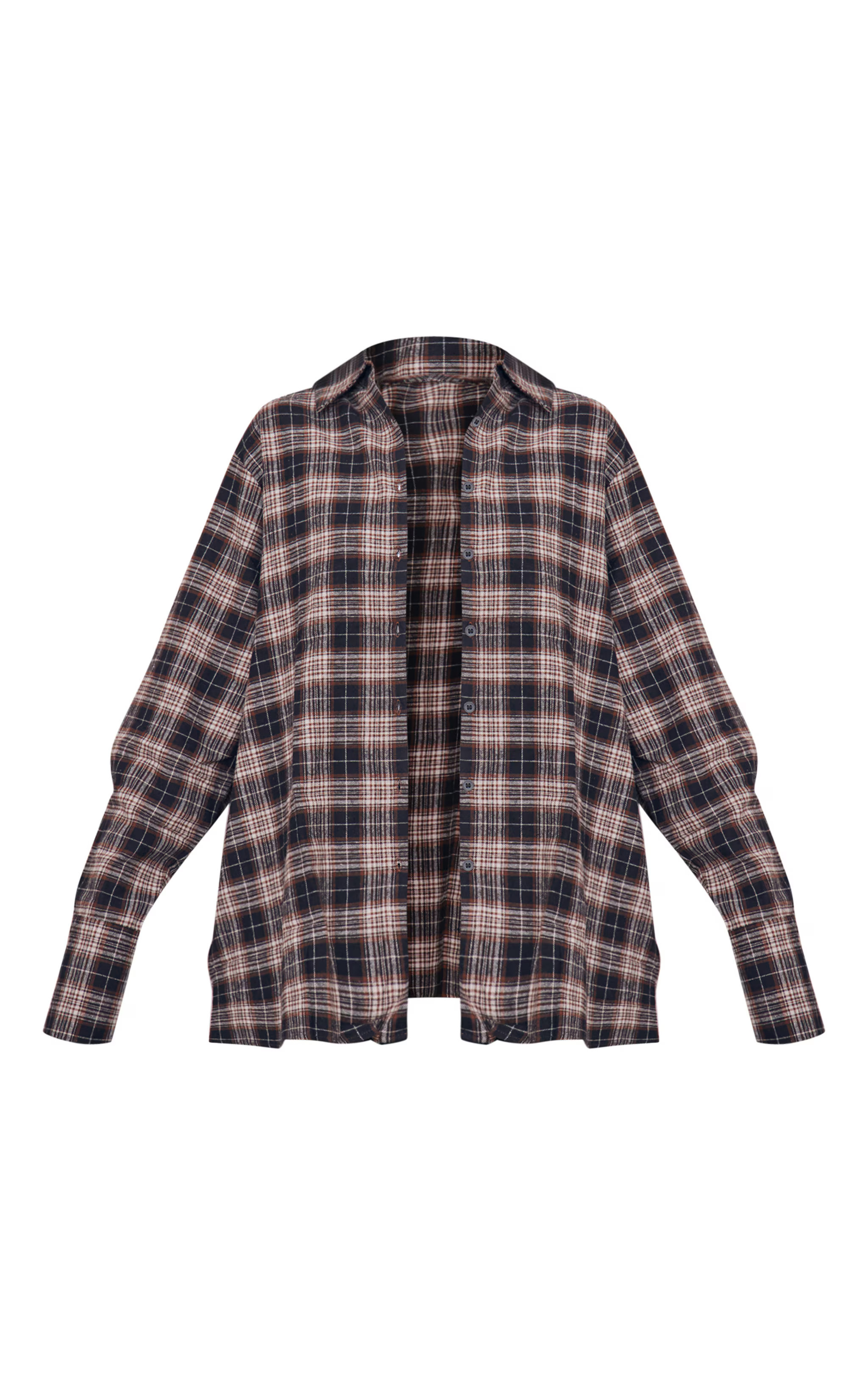 Chocolate Oversized Checked Shirt | Pretty Little Thing (Australia & New Zealand)