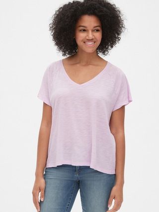 Relaxed Slub V-Neck T-Shirt | Gap (US)