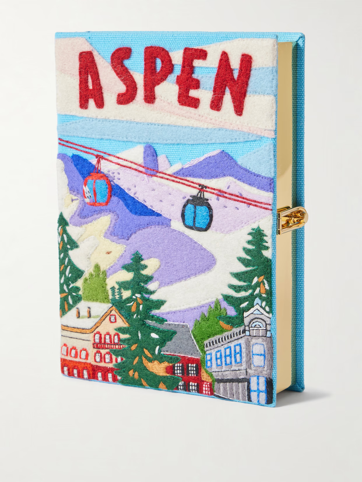 Olympia Le-Tan - Aspen Embroidered Appliquéd Canvas Clutch - Blue | NET-A-PORTER (US)