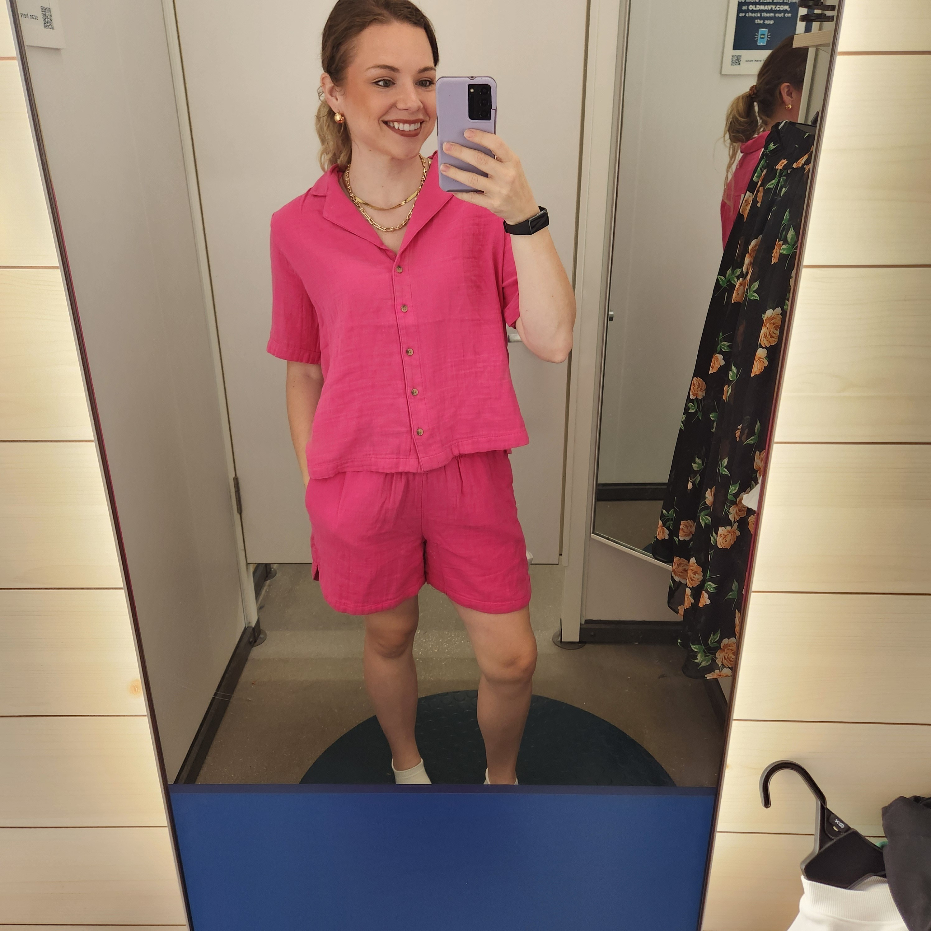 Pink gauze button down and short set size small

#LTKSeasonal #LTKMidsize #LTKFindsUnder100
