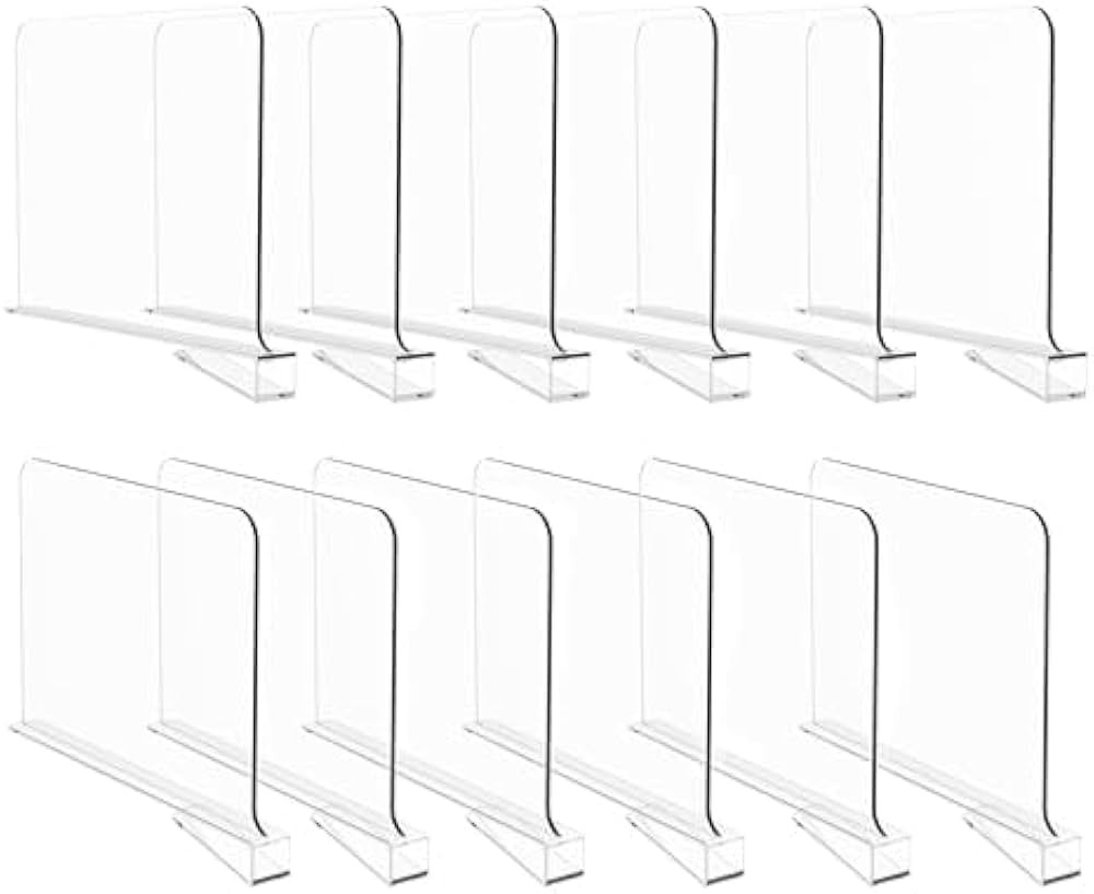 Acrylic Shelf Dividers for Closet Organization, Closet Shelf Organizer Closet Separator for Wood ... | Amazon (US)