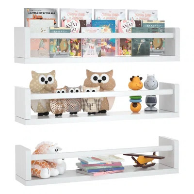 Nursery Floating Shelves for Kids Room, Set of 3 Wall-Mounted Book Shelves | Wayfair North America