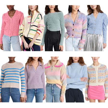 Spring knits from Shopbop 💐 A few of these are on SALE right now! 

#tssedited #thestylescribe #pastel #colorful #sweaters #wintertospring

#LTKSeasonal