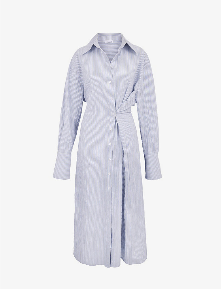 Heloise wrap-front stretch recycled-polyester blend shirt dress | Selfridges