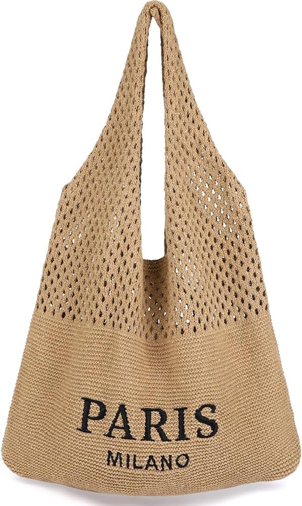 hatisan Crochet Bags for Women Summer Beach Tote Bag Aesthetic Tote Bag Hippie Bag Knit Bag | Amazon (US)