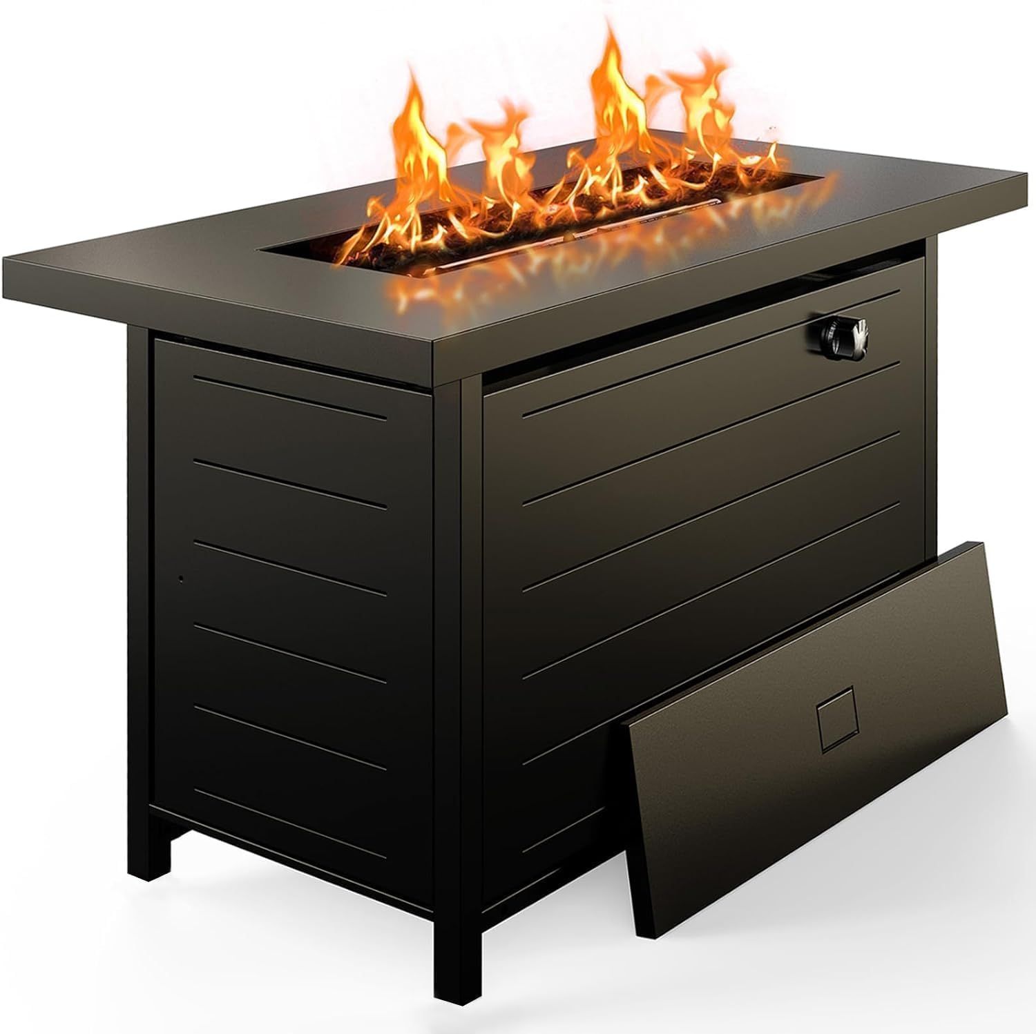 Ciays 42 Inch Gas Fire Pit Table, 60,000 BTU Propane Pits for Outside with Steel Lid and Lava Roc... | Amazon (US)