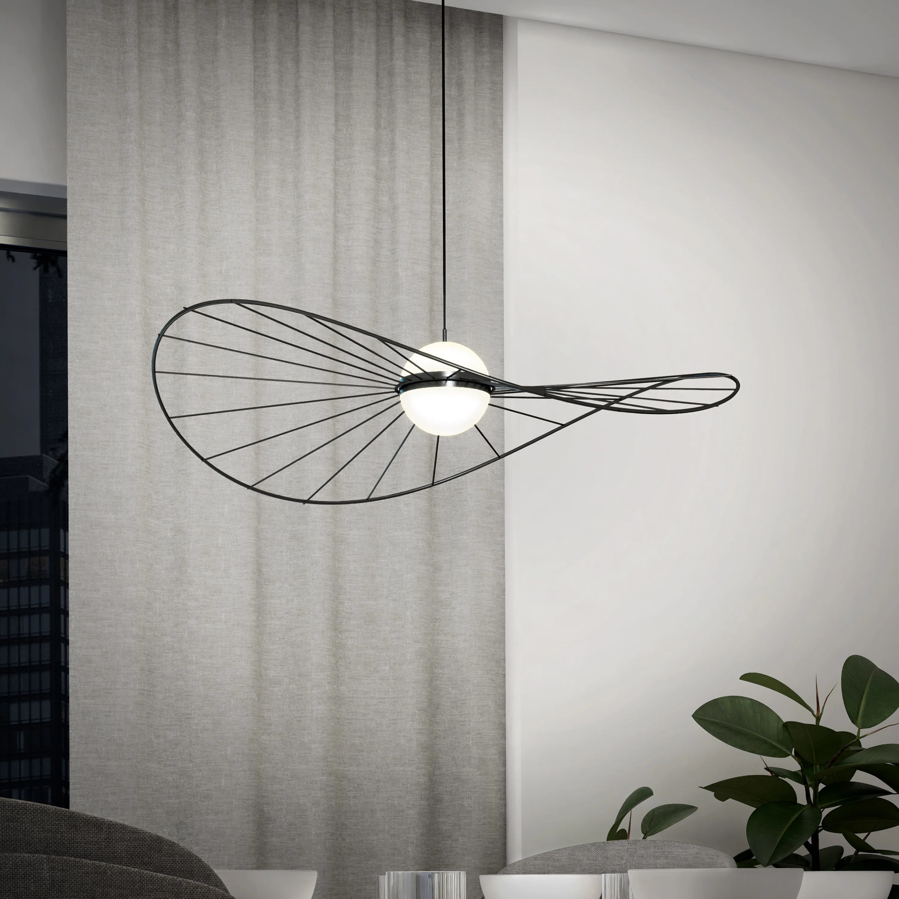 Kalev 1 - Light Matte Black LED Sphere Pendant | Wayfair North America