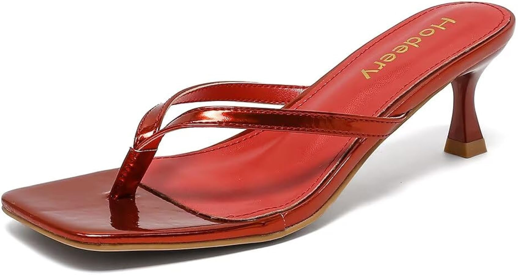 Women's Kitten Heels Thong Sandals Open Square Toe Flip Flop Low Heels 2.5 Inch Slip On Sexy Wome... | Amazon (US)