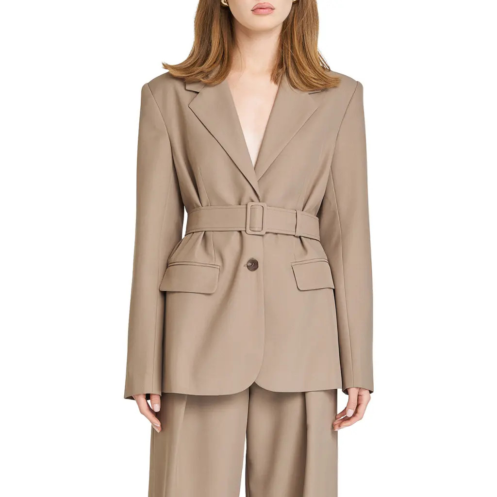 WAYF Maddox Belted Blazer in Taupe at Nordstrom Rack, Size Medium | Nordstrom Rack