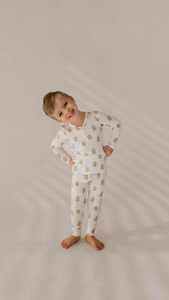 Palm's Print | Two Piece Bamboo Pajamas | Forever French