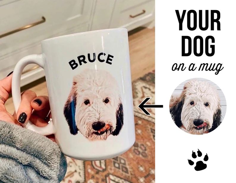 Dog Mug, Personalized with your dog's photo and name, Custom Dog Mug, Dog Gift, Dog Gifts for Own... | Etsy (US)