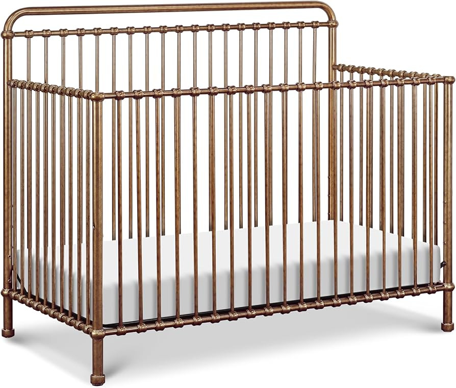 NAMESAKE Winston 4-in-1 Convertible Metal Crib in Vintage Gold, Greenguard Gold Certified | Amazon (US)