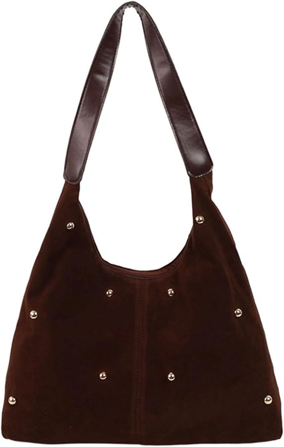 Studded Bag for Women Velvet Slouchy Studded Purse Vegan Leather Tote Shoulder Bag 90s Purse Tren... | Amazon (US)
