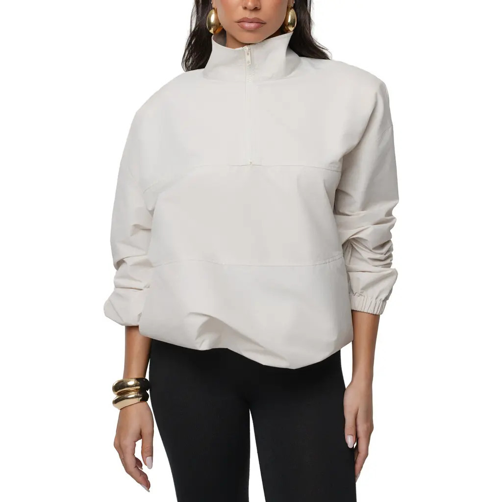 JLUXLABEL Oversized Funnel Jacket in Ivory at Nordstrom, Size Large | Nordstrom