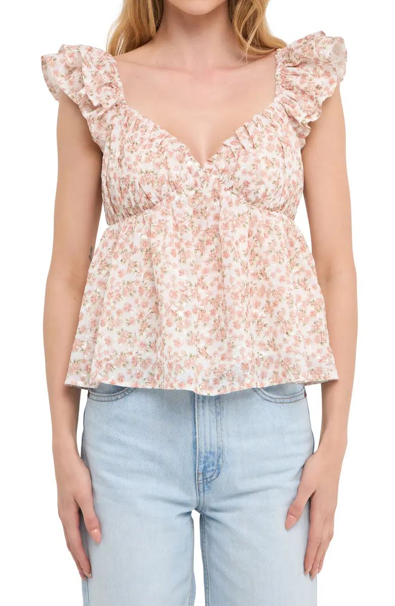 Free the Roses Floral Print Ruffle Top | Nordstrom | Nordstrom