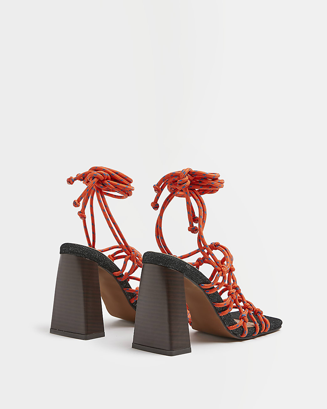 Red block heeled strappy sandals | River Island (UK & IE)
