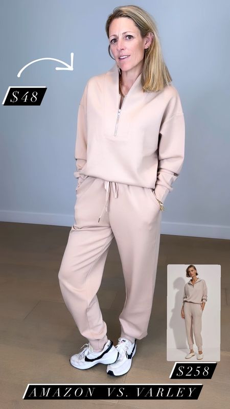 Love a great AMAZON dupe, this $48 set is a quarter of the price.  I bought the smallest size the fabric is so soft.

#loungeset #springoutfit #sweatsuit #weekendoutfit #momoutfit #traveloutfit #designerdupes #amazonfinds

#LTKActive #LTKFindsUnder50 #LTKVideo