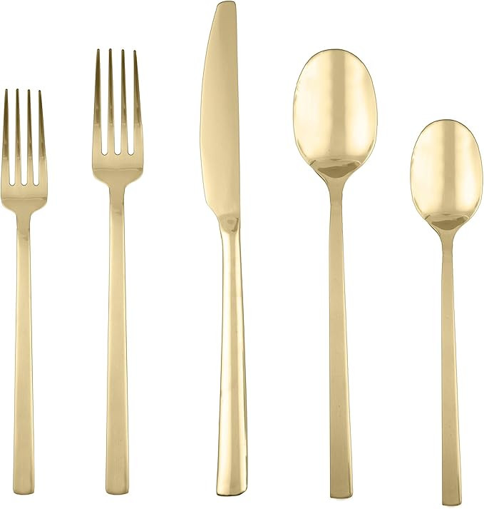 CAMBRIDGE Silversmiths Beacon 20-Piece Set, Service for 4, Gold Mirror | Amazon (US)