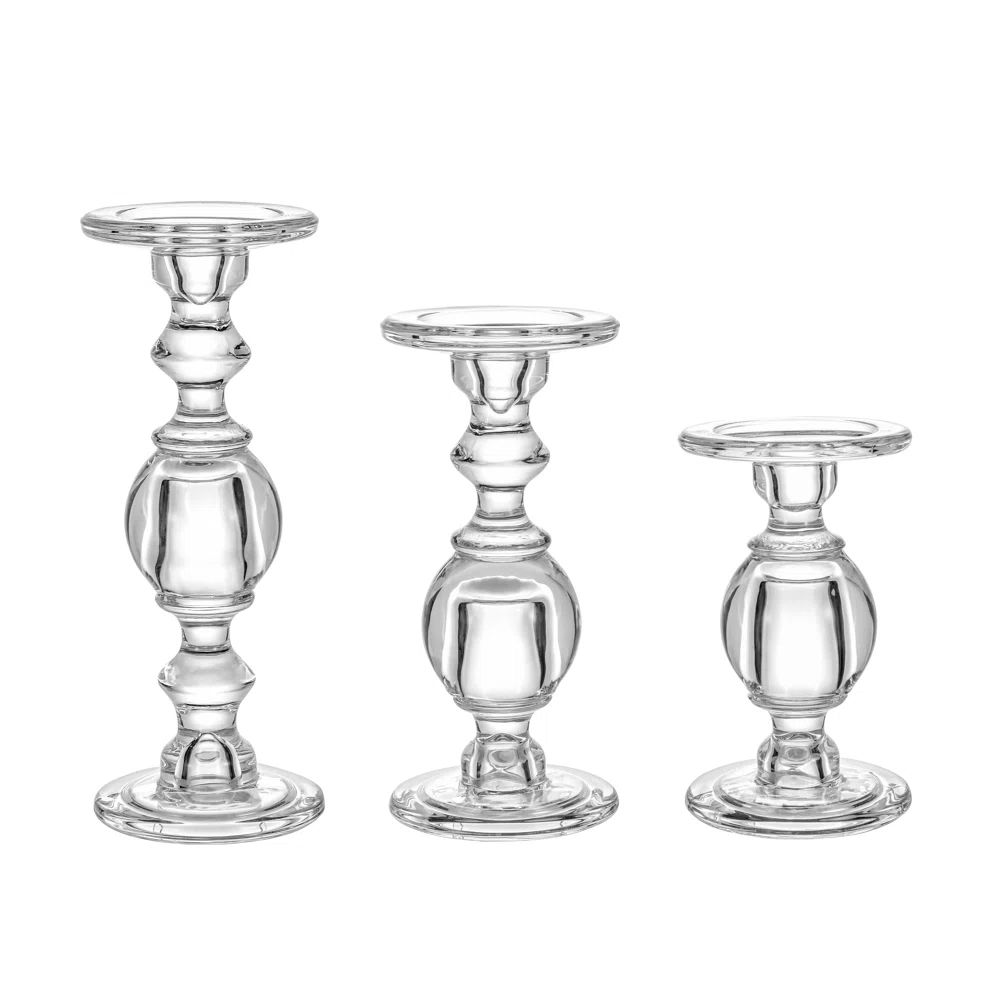Rosdorf Park 3 Piece Glass Tabletop Candlesticks Set | Wayfair | Wayfair North America