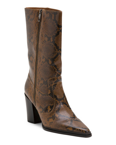 Jaxon Mid Shaft Boots for Women | Snakeskin/Man-Made Sole | Marshalls